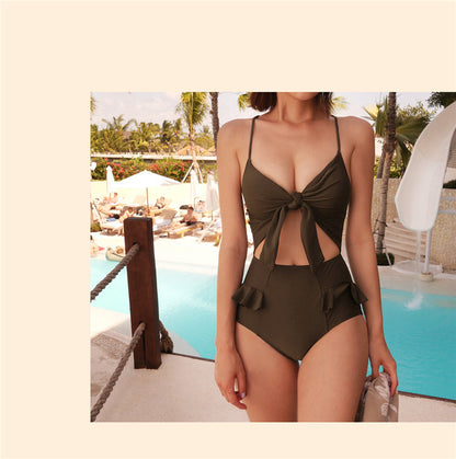 2026 Korean Style Solid Color Sexy Women’s Swimsuit