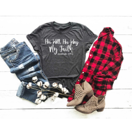 His Will His Way Faith Couple T-Shirt - Street Style