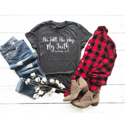 His Will His Way Faith Couple T-Shirt - Street Style
